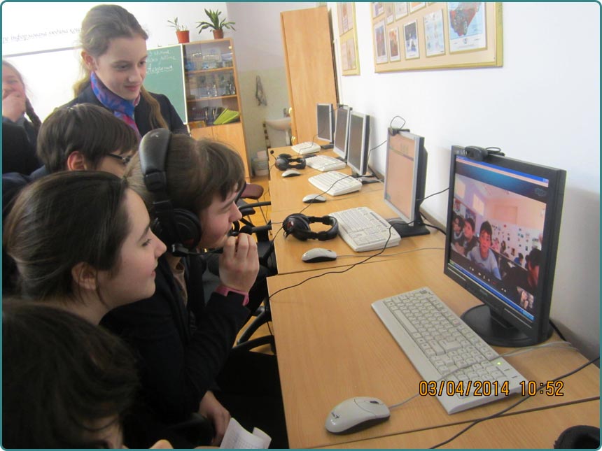 videoconference between students 6-A Scandinavian school students and 6th grade elementary school East m.Livada